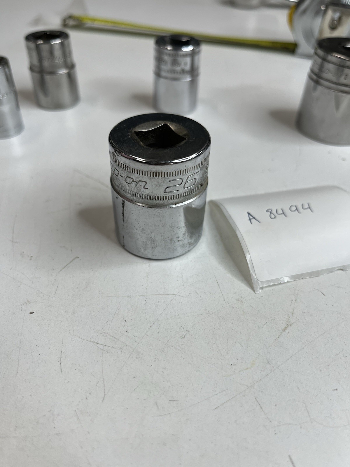 A-8494 Snap-on 1/2” Drive Chrome Socket Lot SAE Metric 9/16 3/4 19mm 20mm 1-3/16