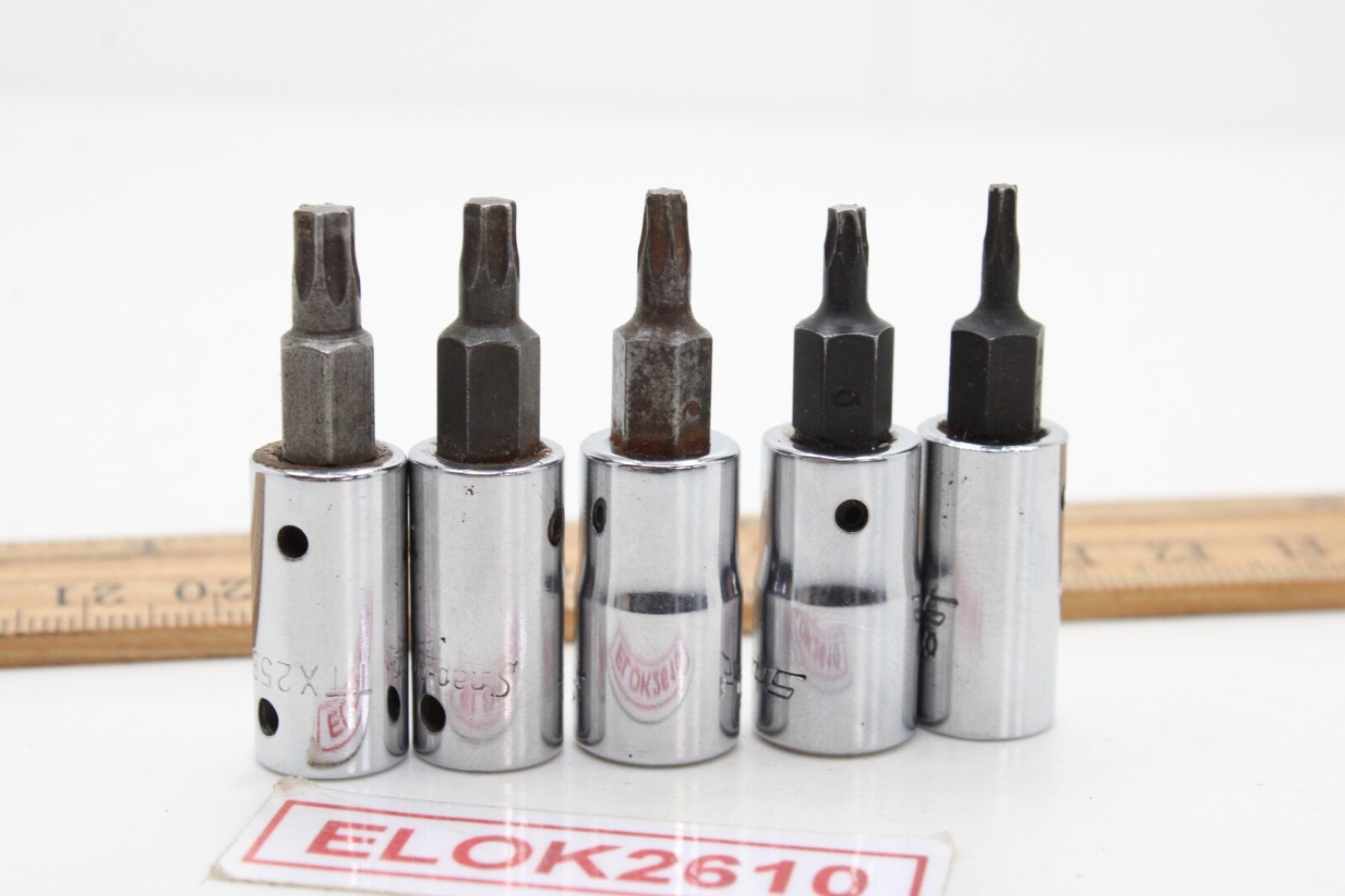 Snap-on TTX8E to TTX25E T8-T25 5 Piece 1/4″ Drive TORX Bit Socket Set USA