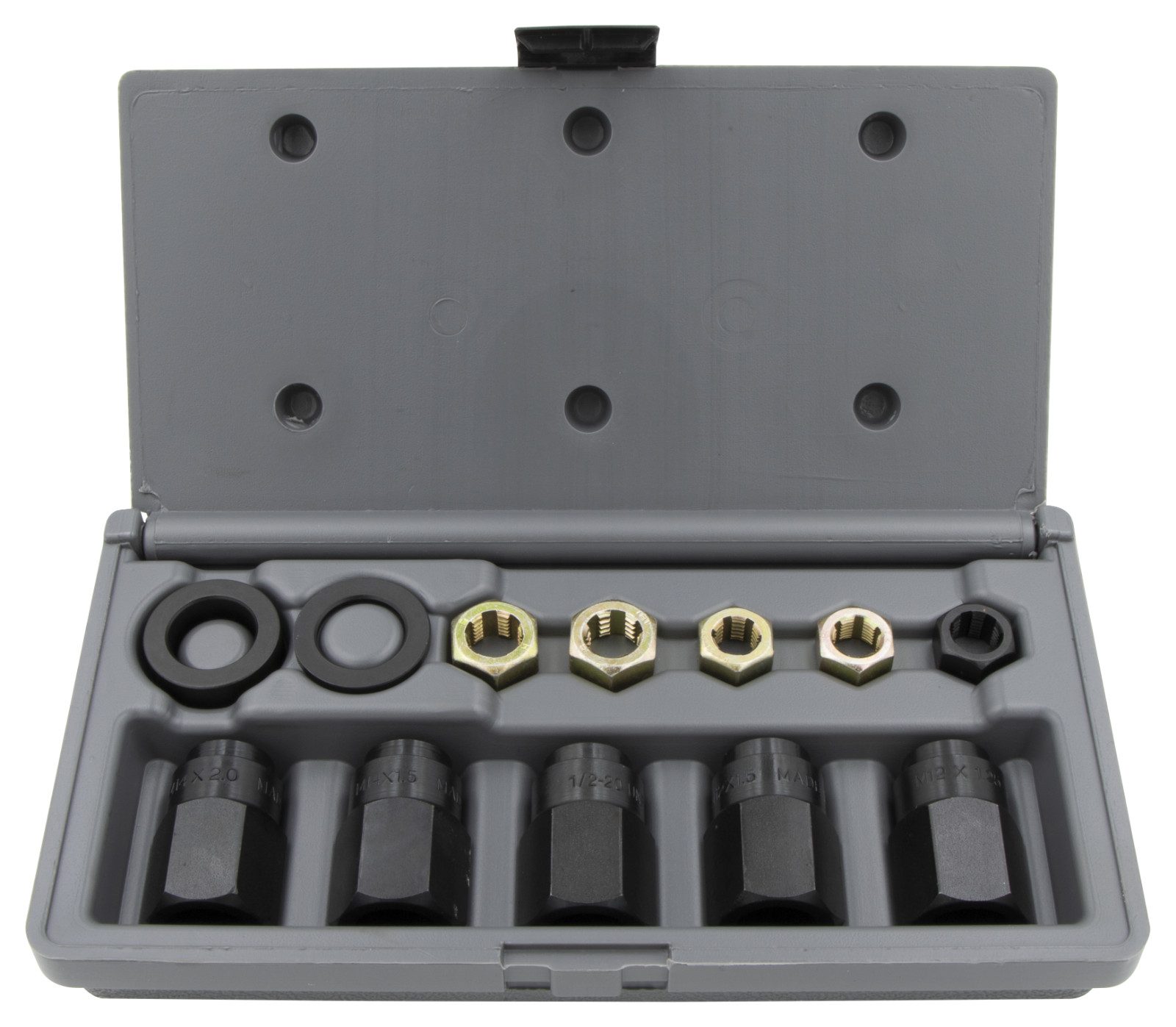 Lang 12pc Wheel Stud Installer Kit 1/2″ w M12 M14 Dies 802 USA