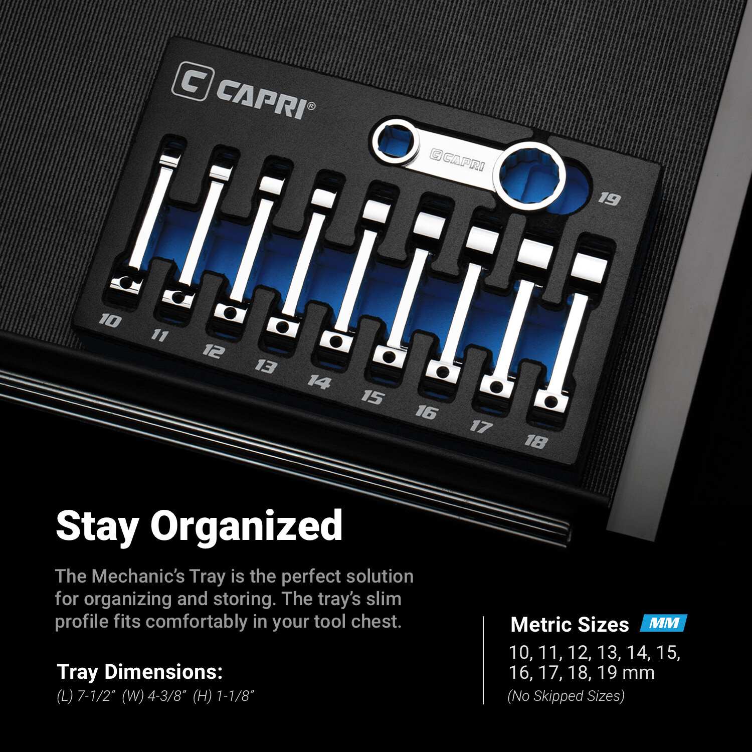 Capri Tools 3/8 in. Drive Torque Adapter Set, 12-Point Box End, Metric, 10-Piece