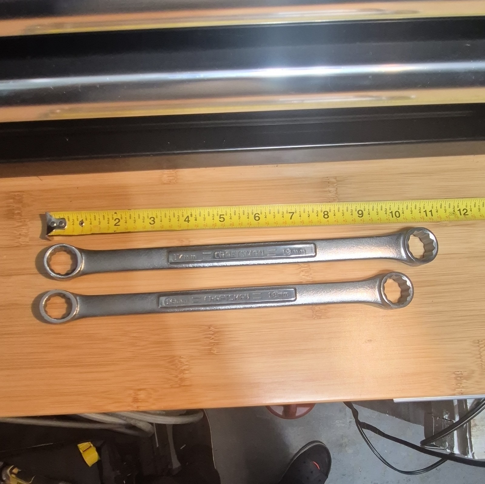 Lot of 2 Craftsman Metric Double Box End Wrenches 42951 42952 NOS Like New Chrom