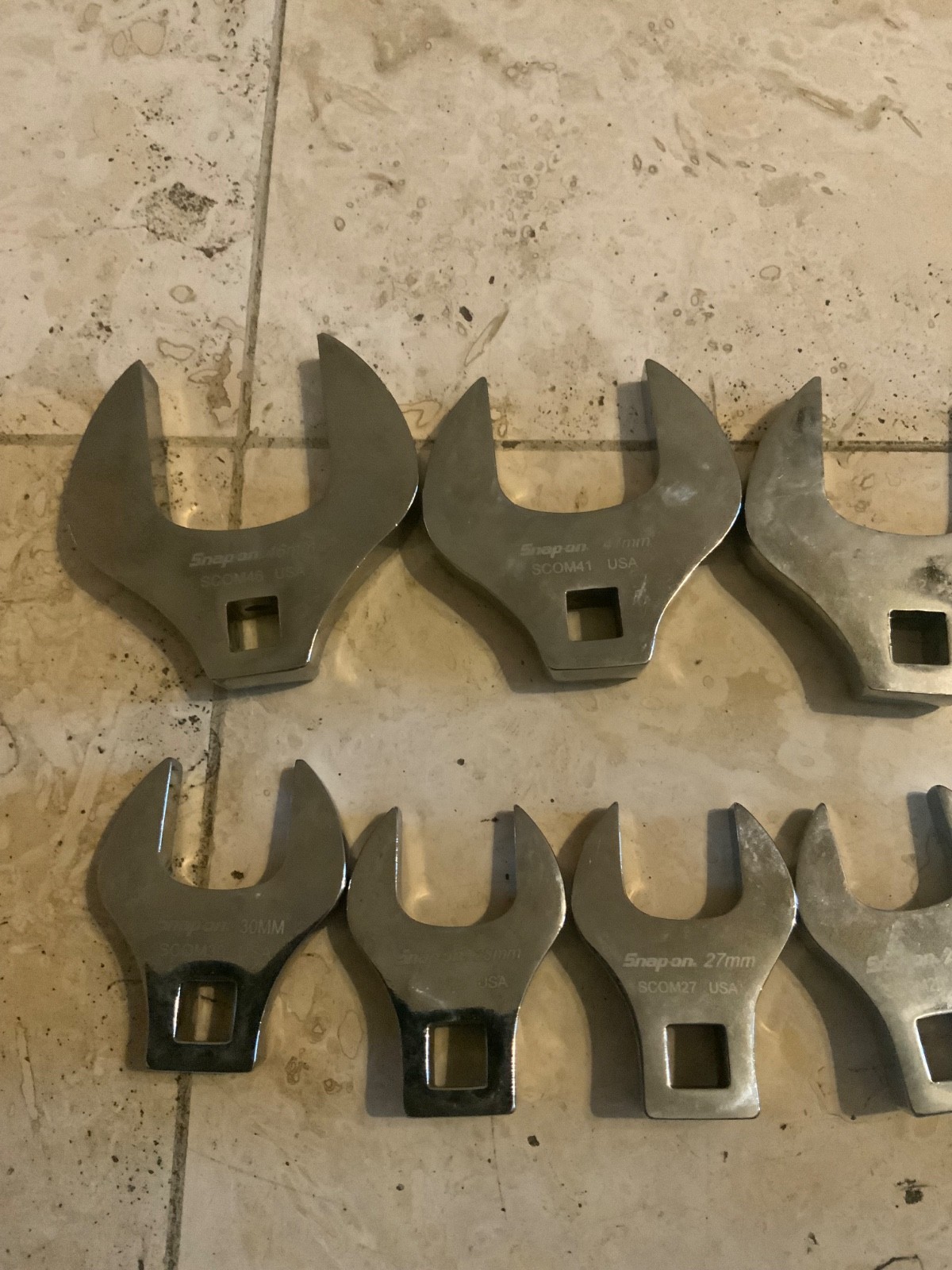 Snap On 17 Pc 1/2” Dr Metric Crowfoot Wrenches 20 – 46 mm incomplete