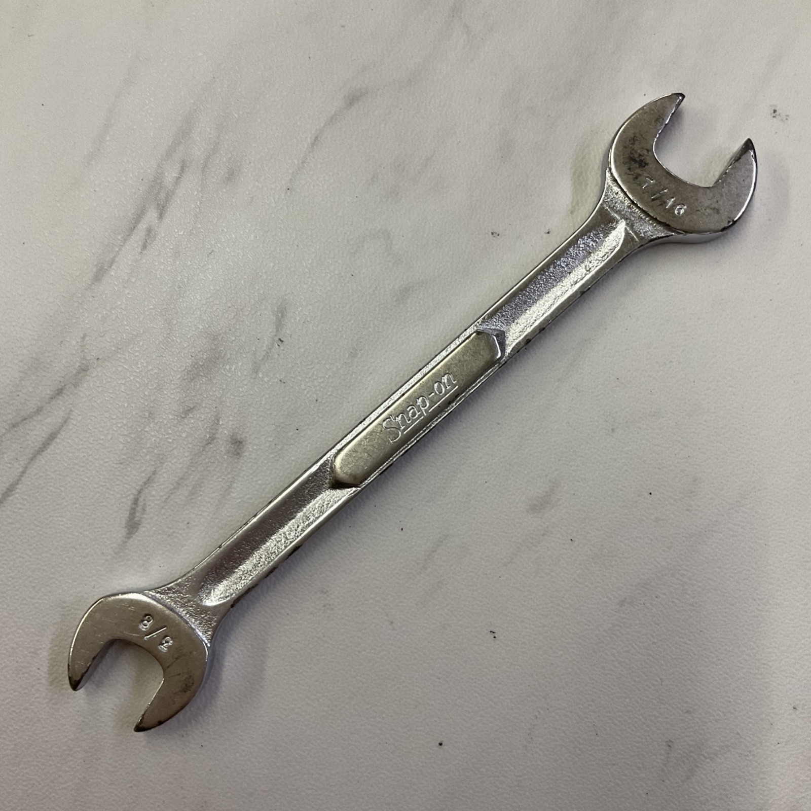 Vintage Snap-on Tools 3/8″x 7/16″ SAE Chrome Double Open End Wrench VS1214 USA