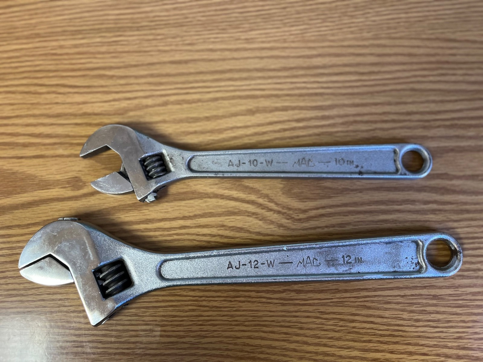 MAC TOOLS – TWO ADJUSTABLE WRENCHS 10″ AND 12″ – LOC#172