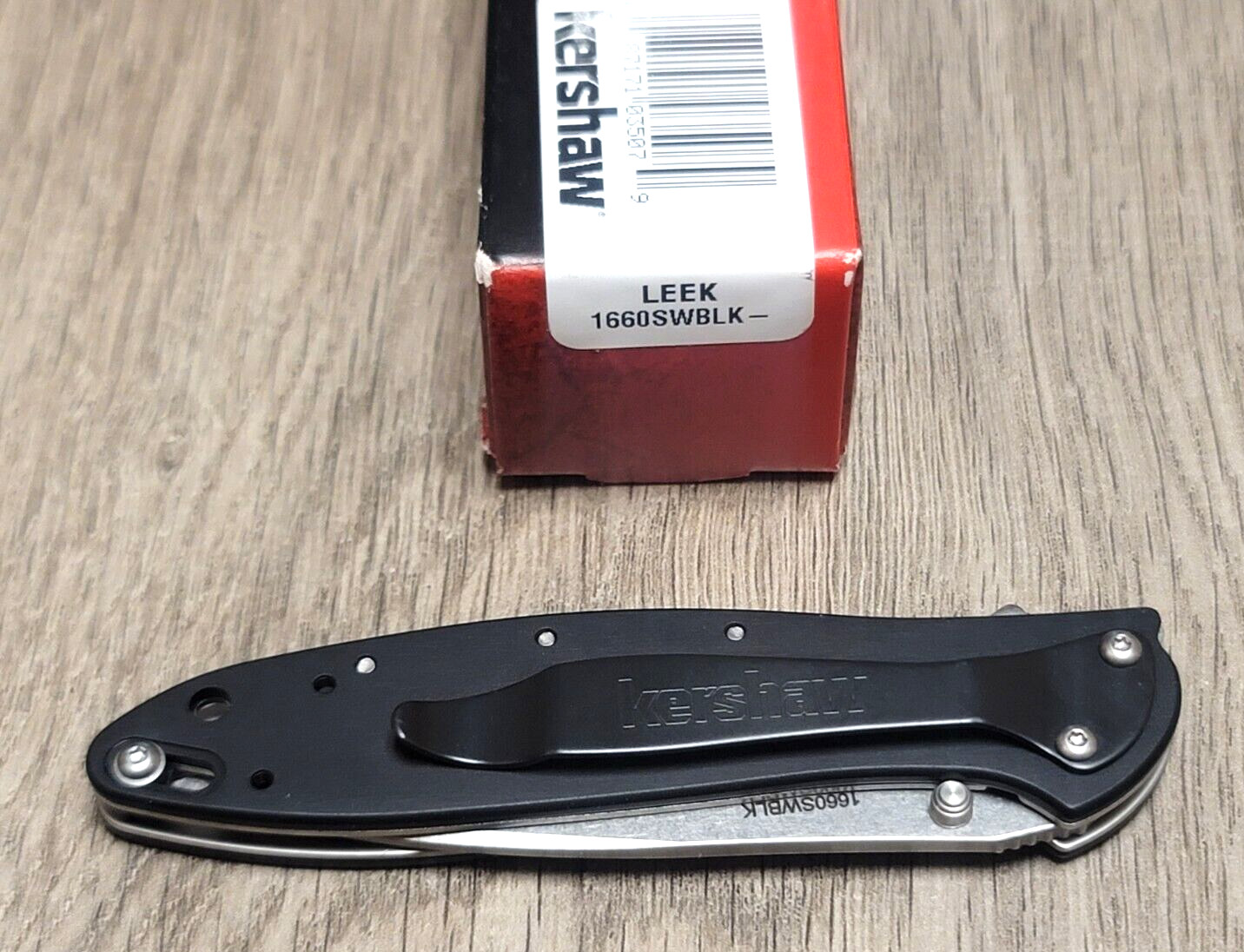 Kershaw BLACK LEEK Pocket Knife w/ Stud, Clip & Assisted Opening USA #1660SWBLK