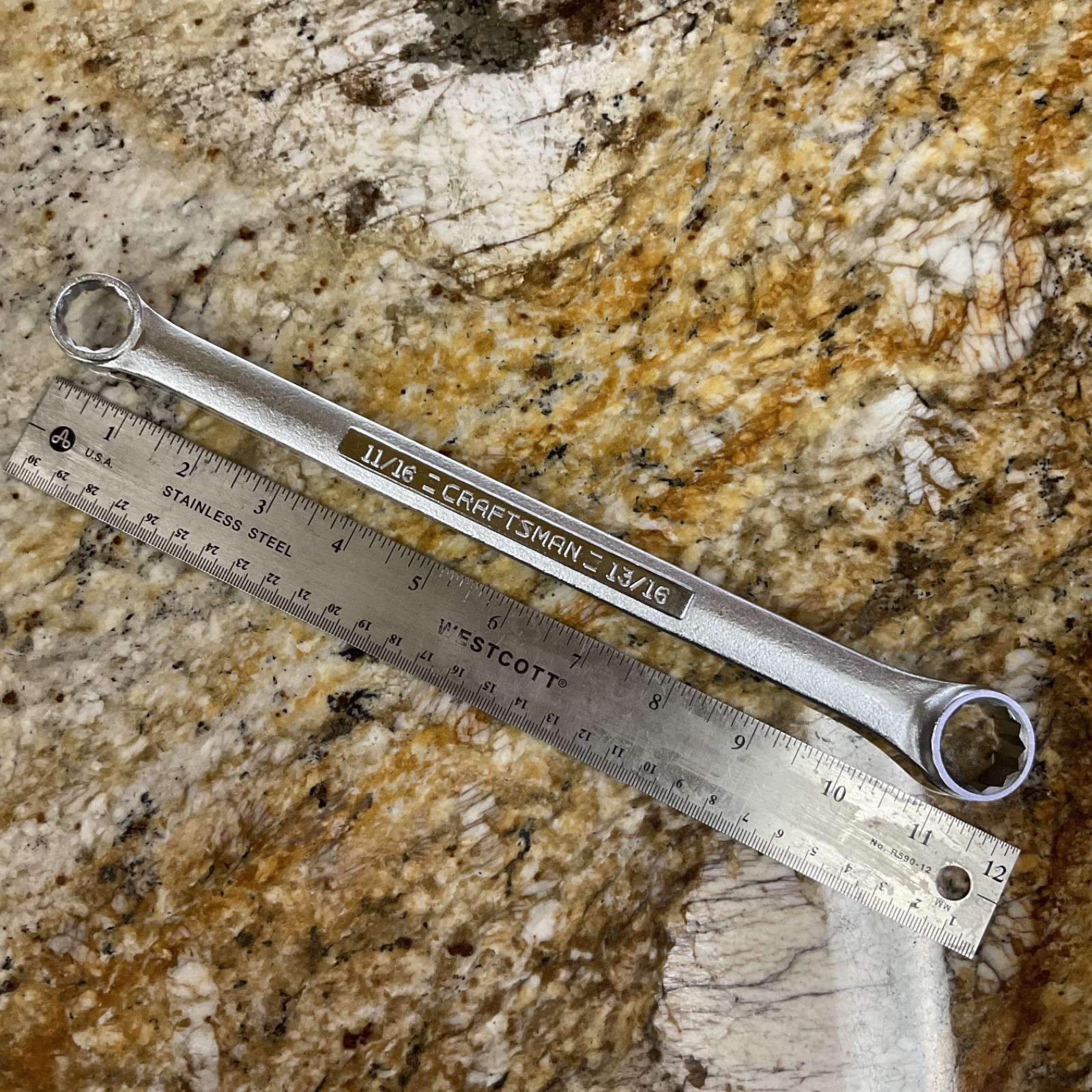Vtg Craftsman 11/16″ & 13/16″ Double Box Wrench V-43927 USA !SHIPS FREE! CLEAN!!