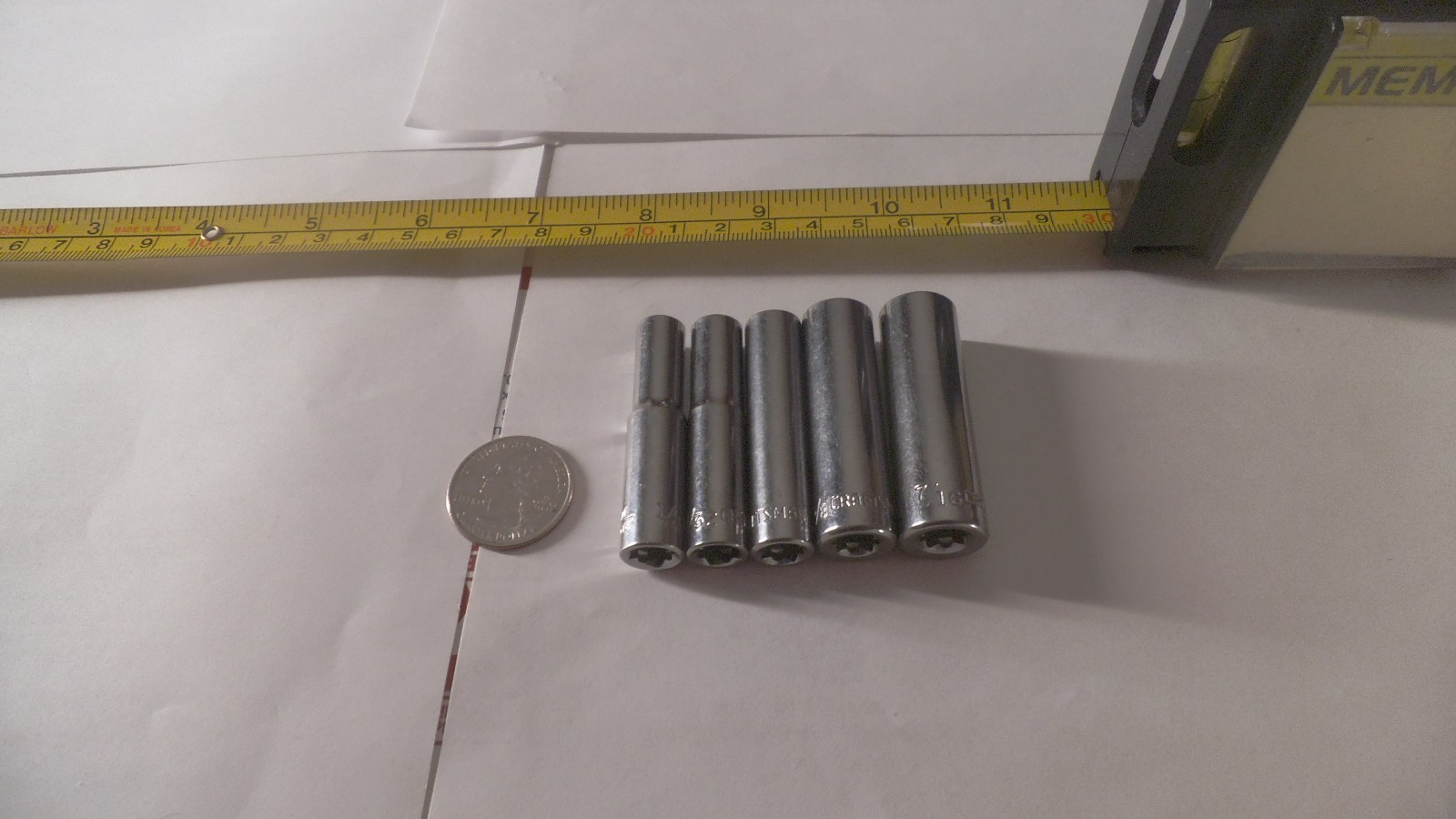 Craftsman 5 pc 1/4 drive deep 6pt SAE sockets sizes 1/4 to 7/16