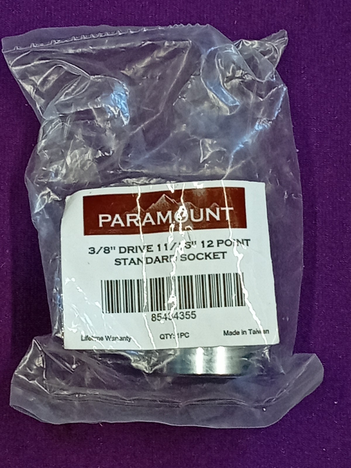 New Paramount, 3/8″ Drive, 11/16″ AF, 12 Point, CR-V Standard Socket, Taiwan