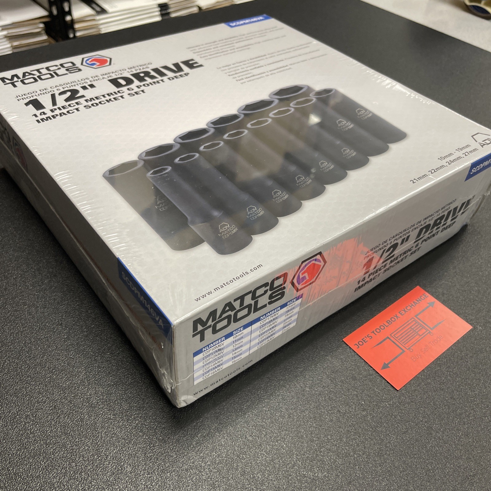 MATCO Tools SCDPM146VA 14 Pc ADV METRIC Deep Impact 6-point Socket Set 10-27MM