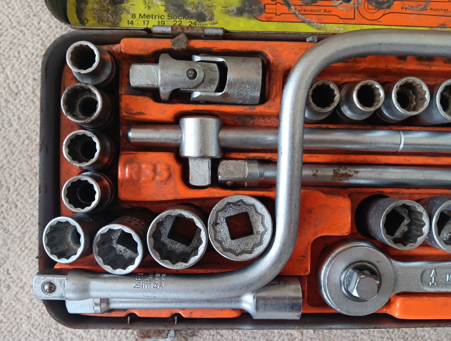 Metabo Rheidco R35 1/2″ Drive Socket Set A/F – WHIT & Metric MADE IN W-GERMANY