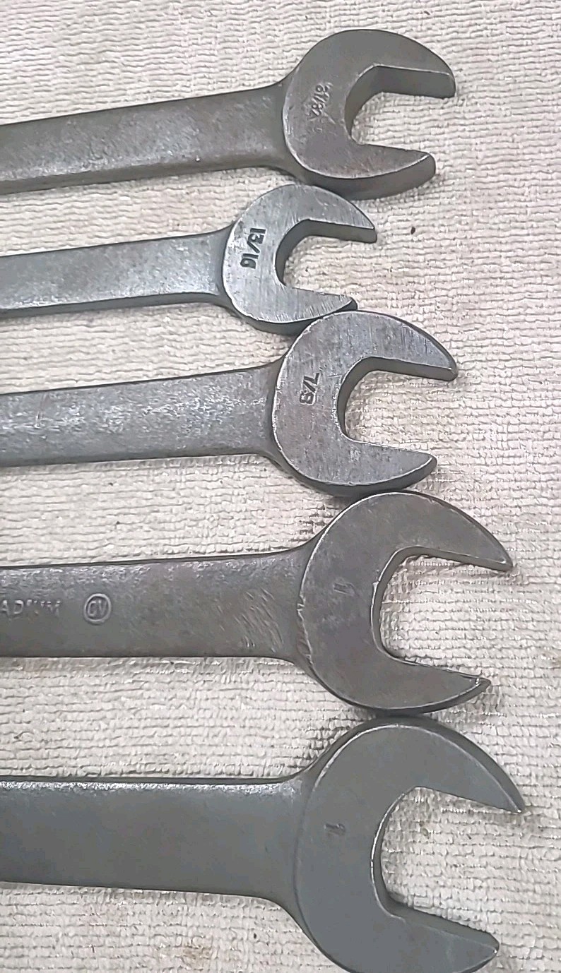 Vintage Bonney Wrenches 5 Pc Open End SAE USA MADE TOOL Set 1732, 1731, 1730 Etc