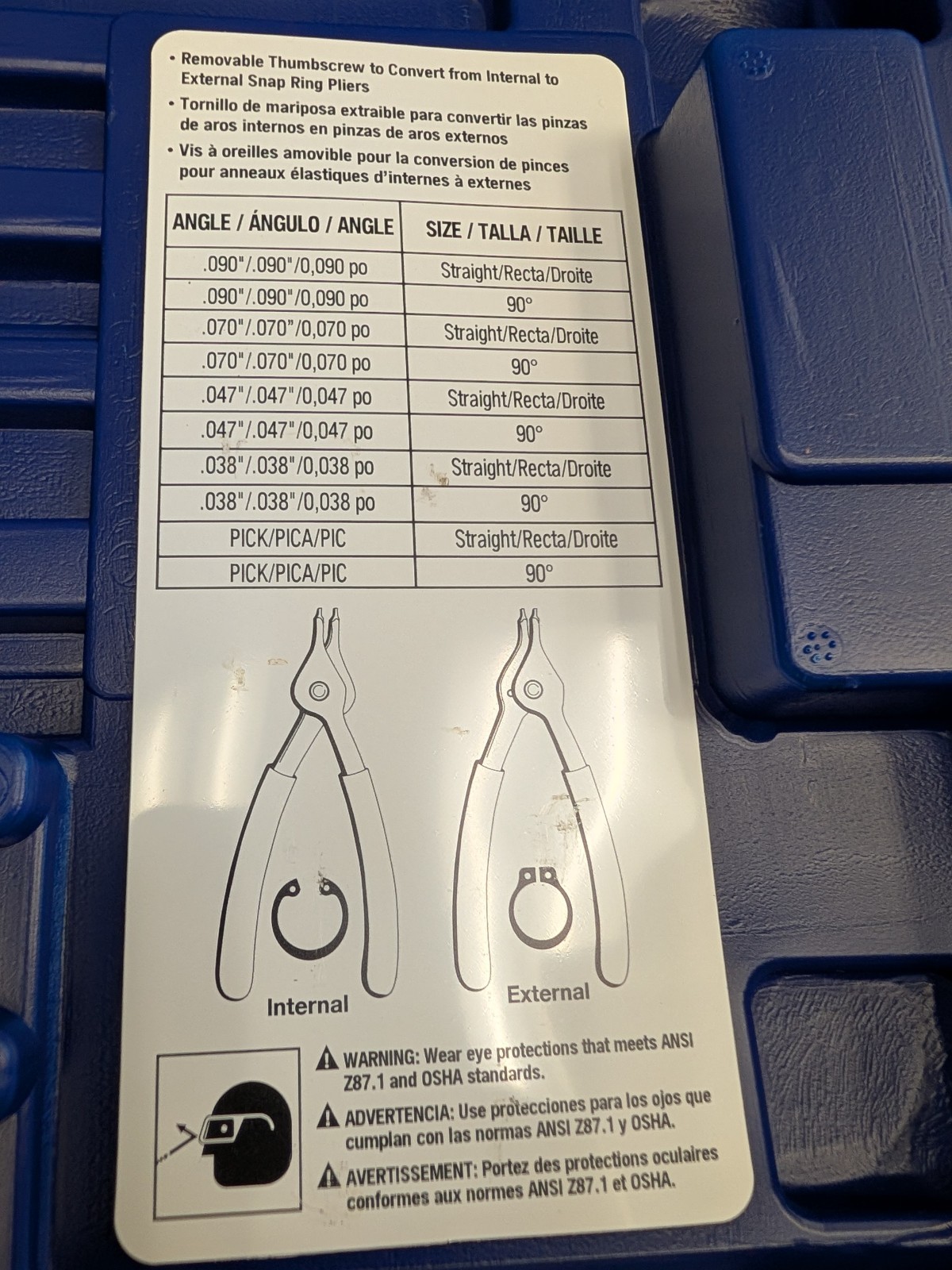 NEW CARLYLE TOOLS NAPA 8 Pc Snap ring Pliers Set- Free Ship