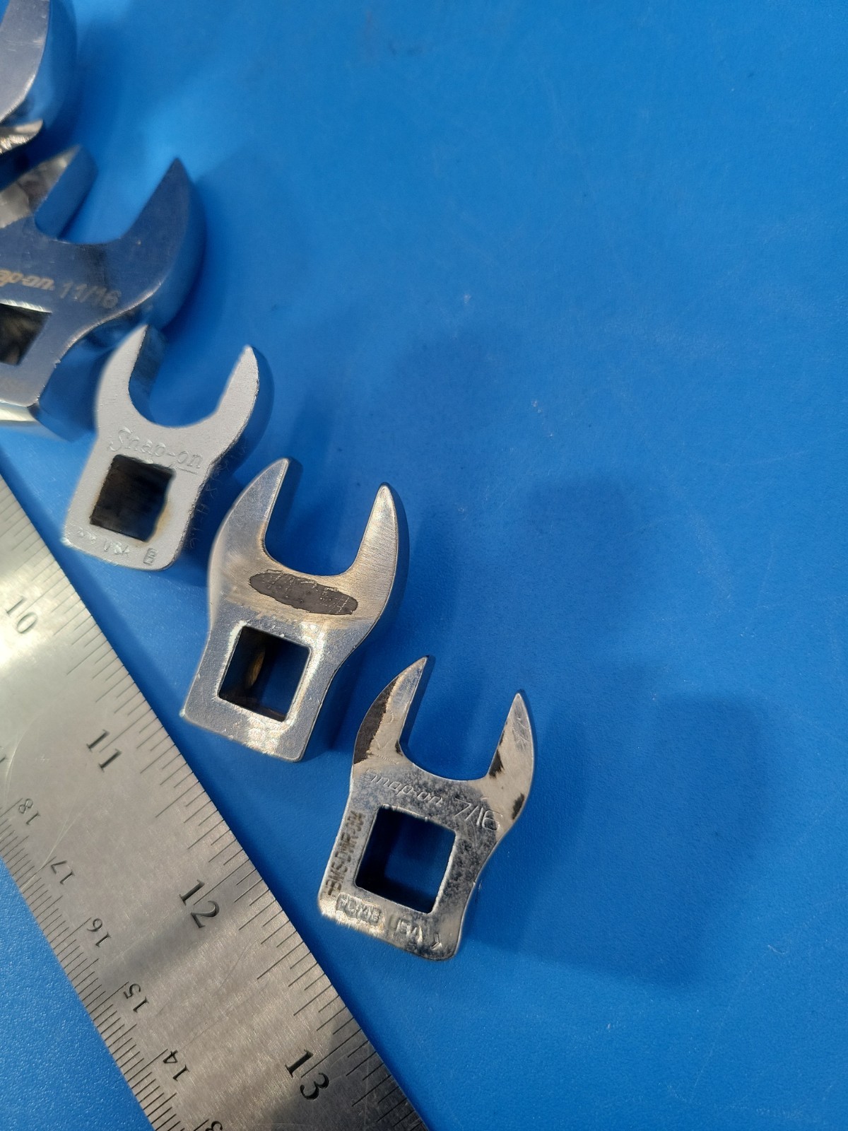 Snap-on Tools Crowfoot Wrench Set ⅜» Drive 7/16″ to 1-3/16″ 8 Pieces USA T-3-4