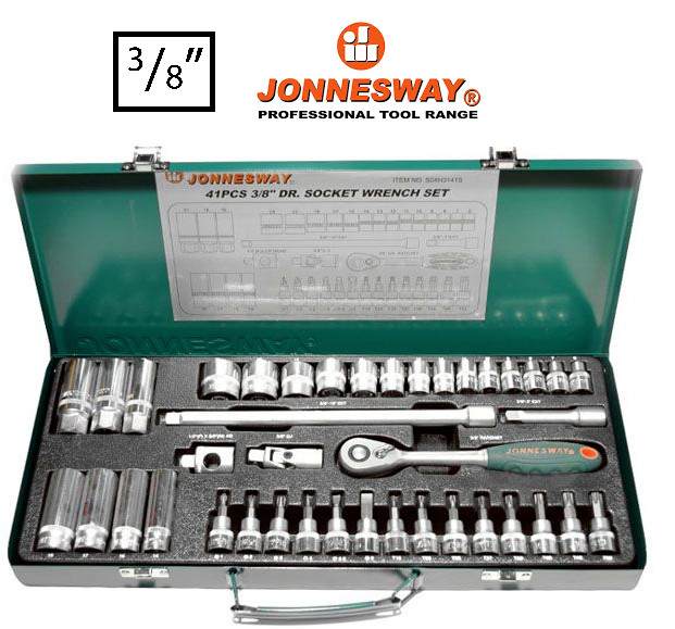 Jonnesway S04H3141S 41 Pcs Professional Hand Socket Set 3/8″ Drive 6-24 mm
