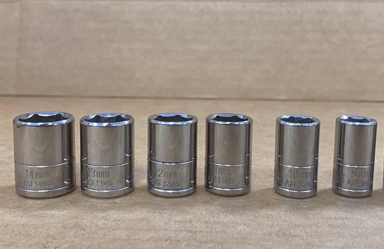 MATCO SILVER EAGLE 12 PC 1/4″ DRIVE 6 PT METRIC SOCKETS(4mm ASE4M6-14mm ASE14M6)