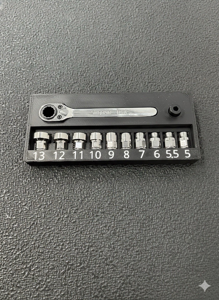Tray compatible with Snap On Tool 1/4″ Metric Low-Profile Ratchet & Socket Set