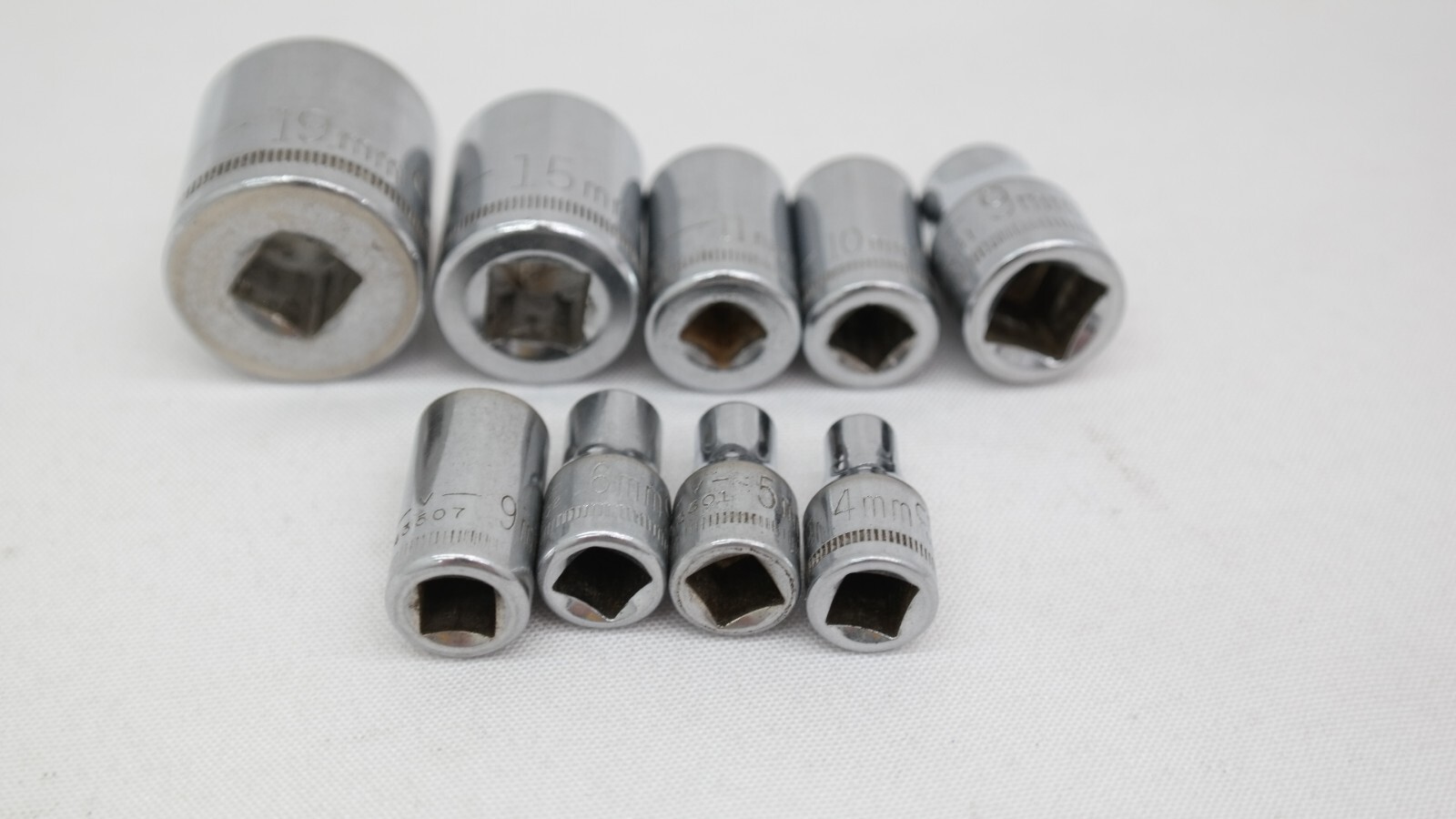 Craftsman Metric 6 Point Sockets 19, 15, 11, 10, 9, 6, 5, & 4mm Mixed Lot of 9