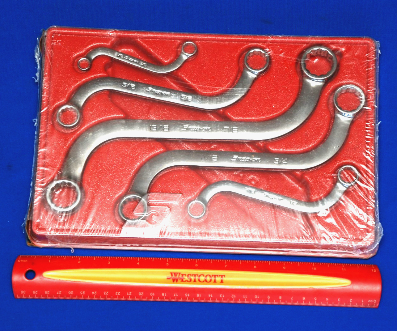 Snap-on NEW 5 Pc 12-Point SAE Flank Drive S-Shaped Box Wrench Set (5/16-7/8″)