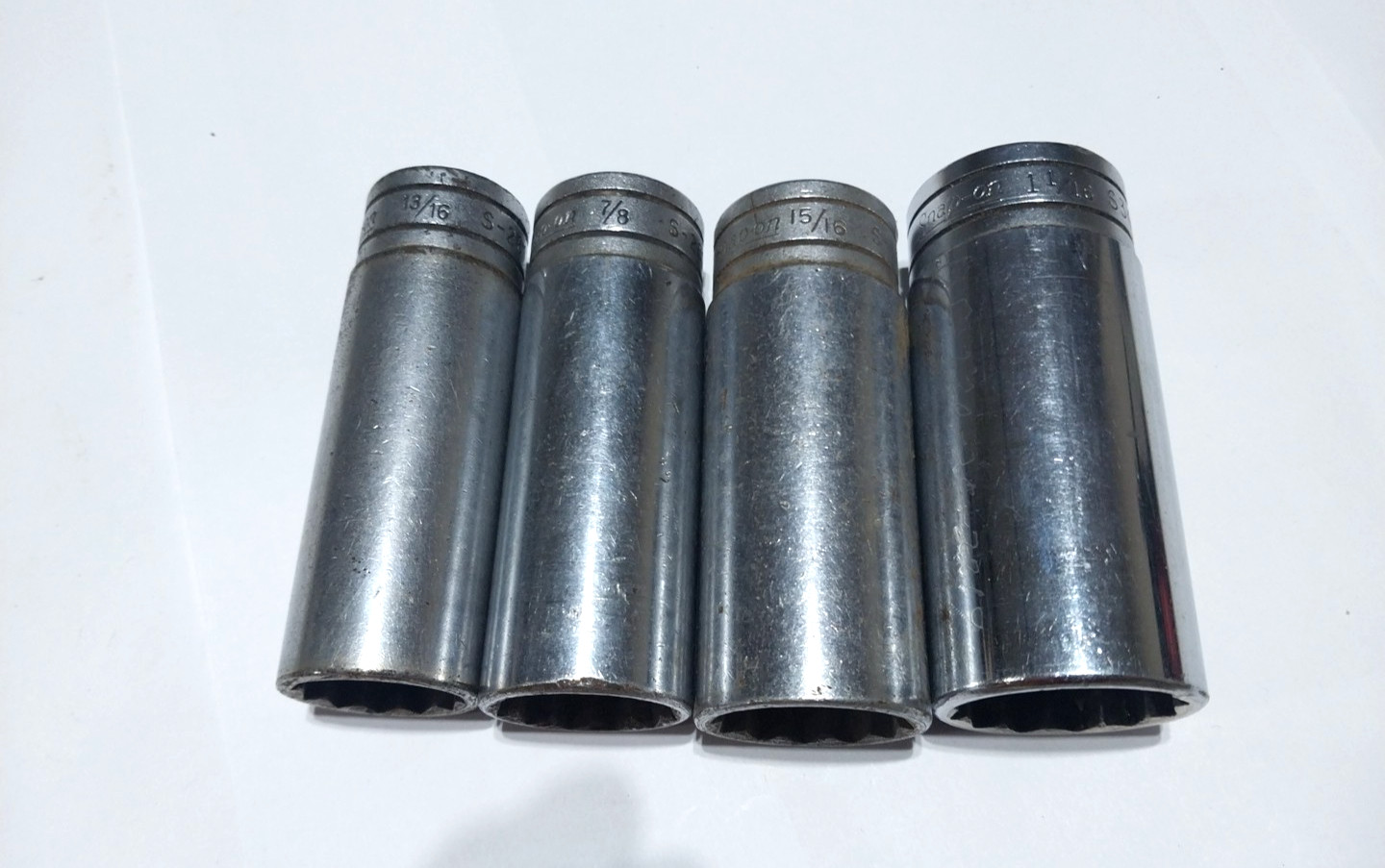 Snap On 1/2″ Dr Deep Sockets 13/16,7/8,15/16,1 1/16 » So#95