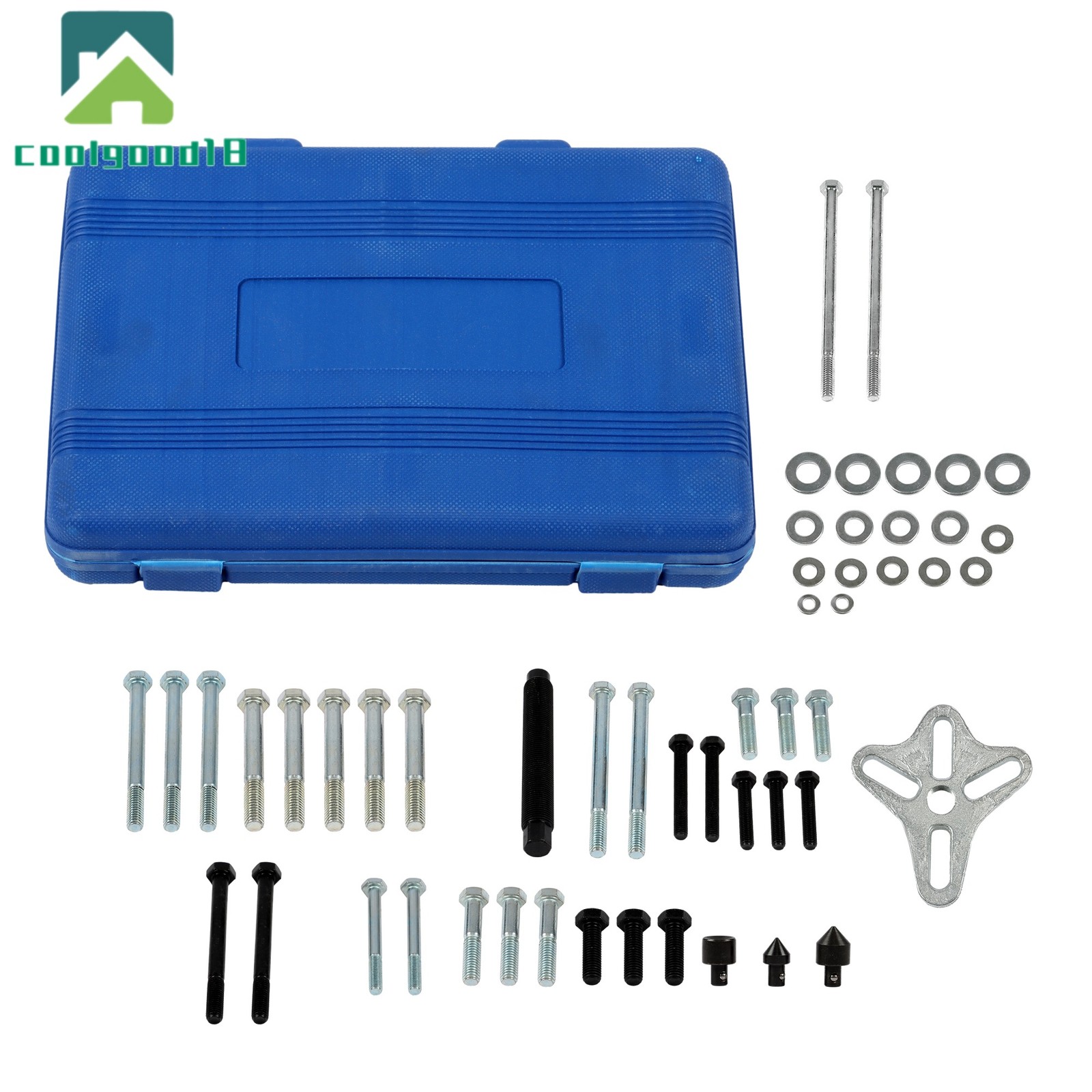 46 Pcs Harmonic Balancer Steering Wheel Puller Kit Comprehensive Flywheel Puller