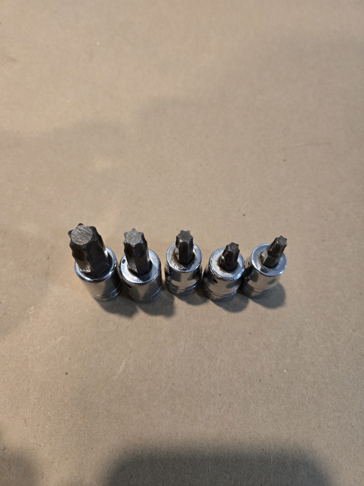 Snap On 3/8″ Drive T27-T40,T55 Torx Bit Driver Sockets USA Lot Of 5 READ AD