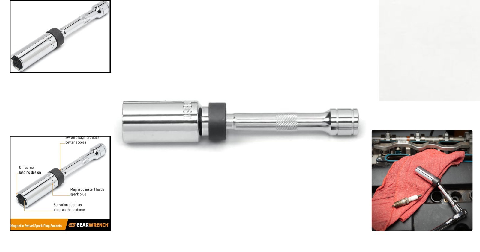 Magnetic Swivel Spark Plug Socket 3/8″ Drive – 6″ Alloy Steel | 5/8″ Size