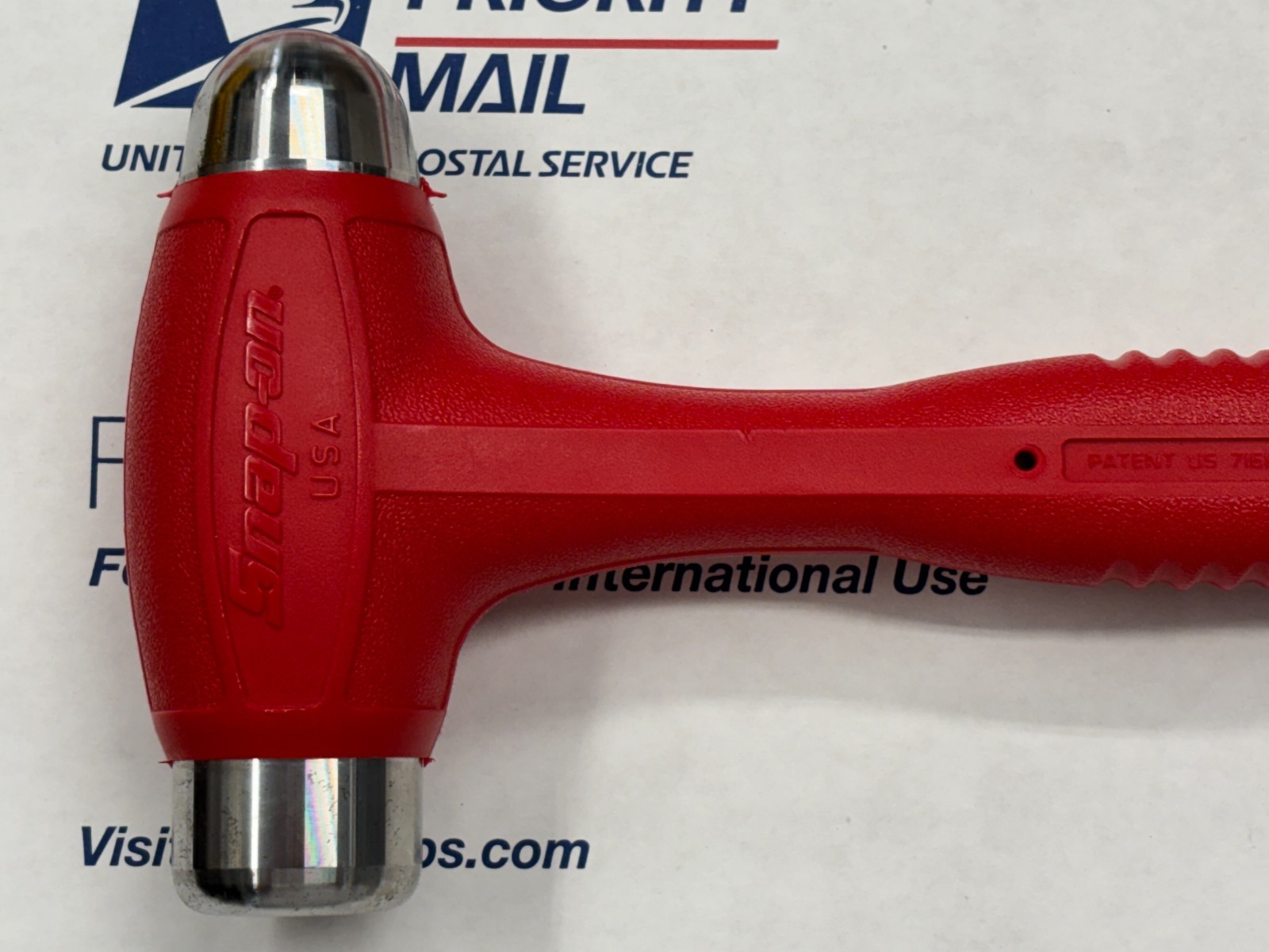 Brand New Snap-on Ball Peen 24oz RED Soft Grip Dead Blow Hammer HBBD24
