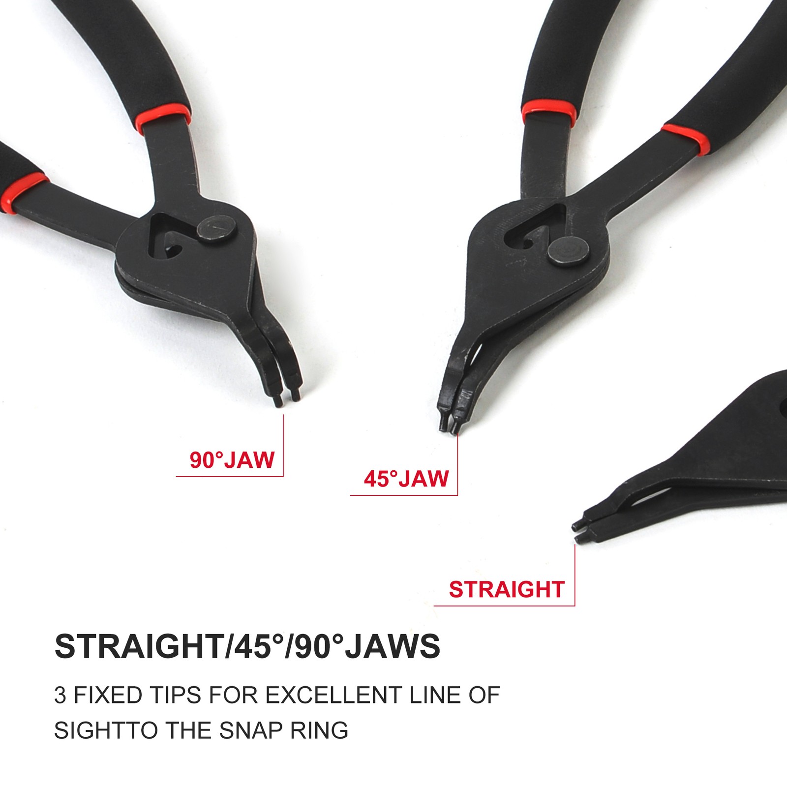 Snap Ring Pliers set Fixed Tip Multi Purpos Pliers 0.038in 0.047in 0.07in 0.09in