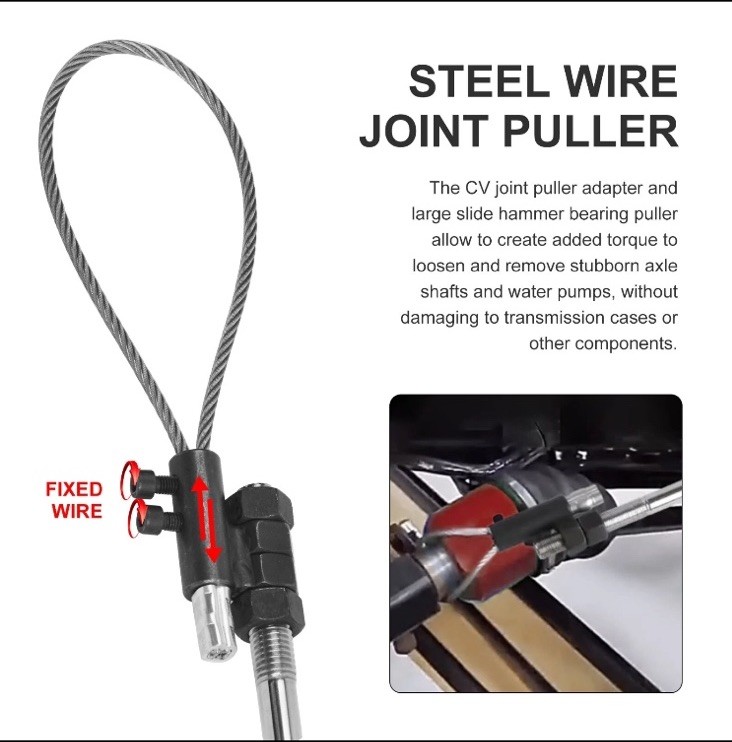 Inner CV Joint Puller Slide Hammer Front Wheel Drive Axle Half Shaft Removal Kit