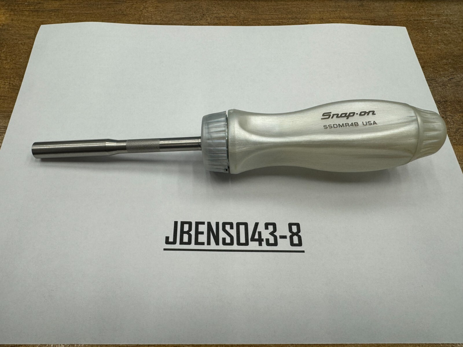 Snap-on Tools NEW PEARL WHITE Hard Grip Ratcheting Screwdriver No Bits SSDMR4BPW