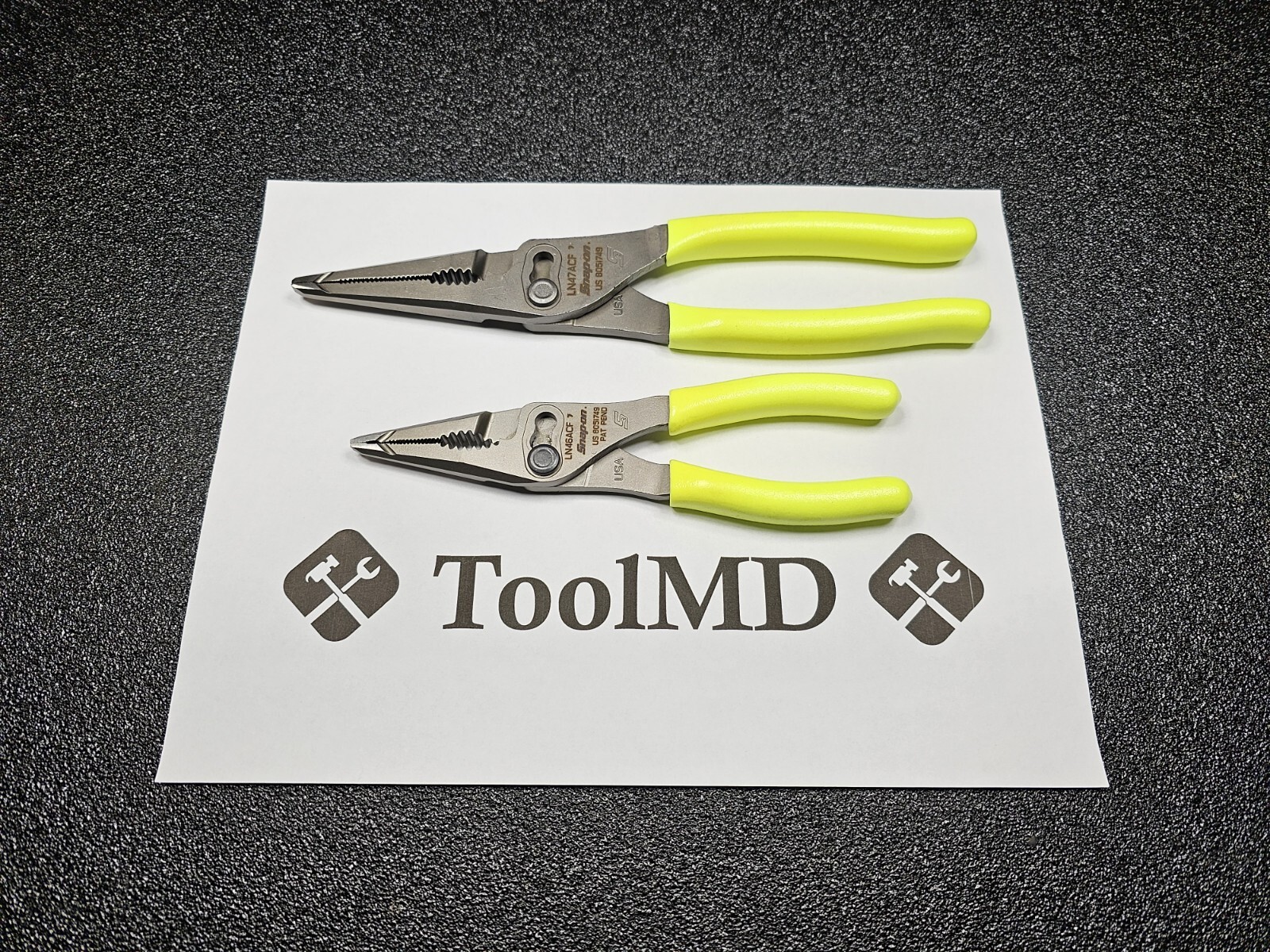 Snap-on Tools USA NEW 2pc HI-VIZ 7″ & 9″ Long Nose Slip Joint Pliers LN46ACF