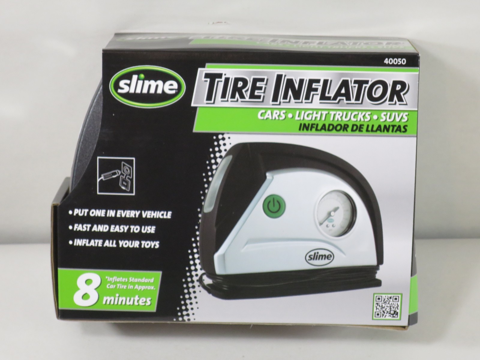 Slime 40050 Tire Inflator With Gauge And Light 12V