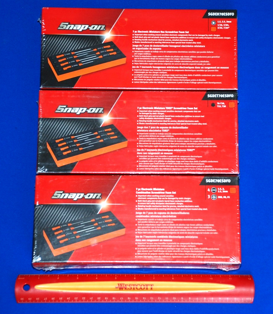 Snap-on NEW 21 Piece Orange PRO-FI Electronic Mini Hex, Screwdriver & TORX Set