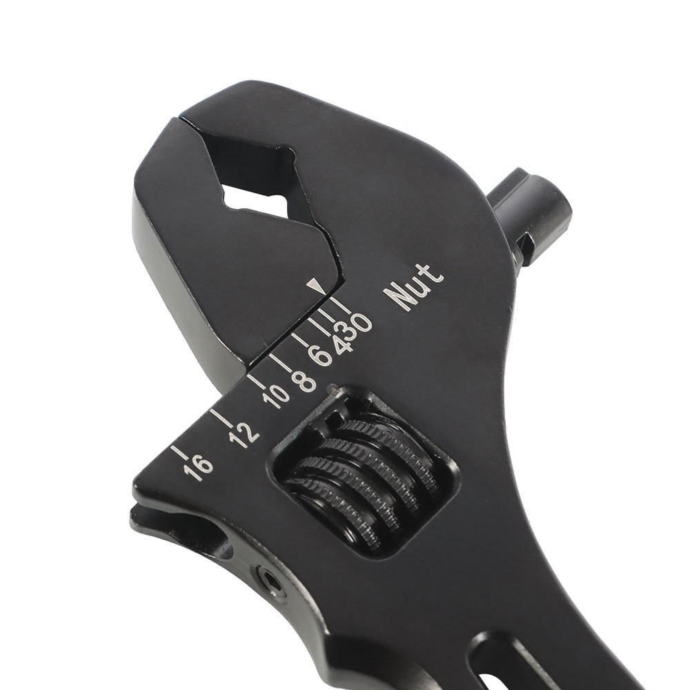 Black Aluminum 3AN-16AN Adjustable Wrench Tool Spanner For Hose End Fitting