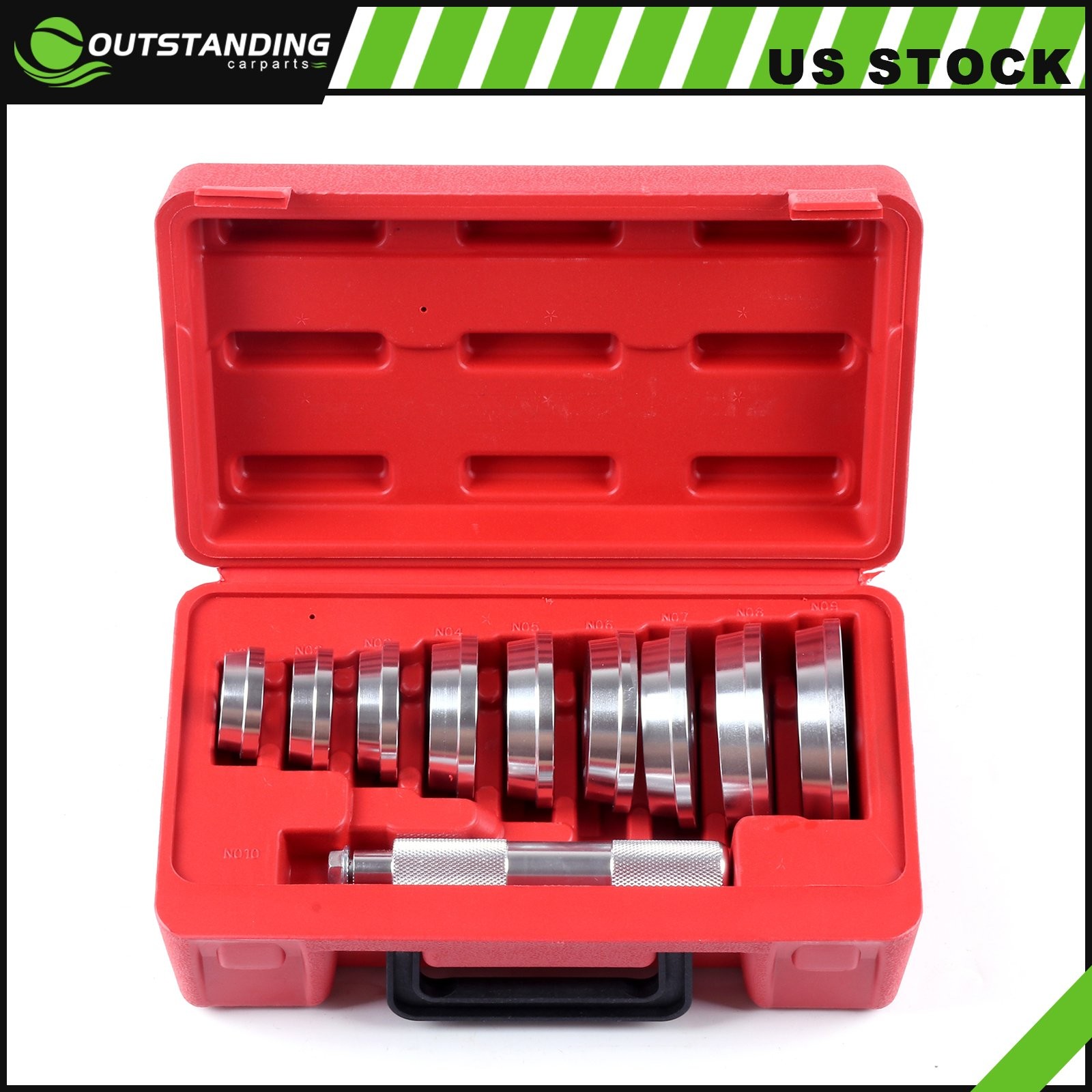 10pcs Sliver Bearing Race and Seal Driver Set Aluminium Auto Car Tool Set