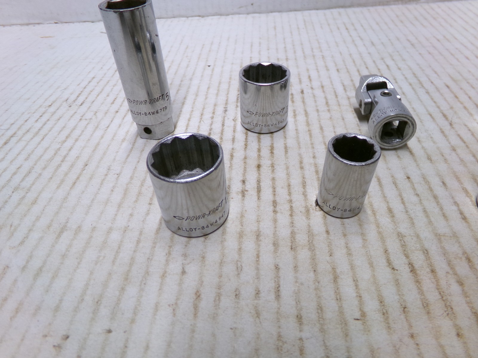 Powr-Kraft Socket Lot of 10 SAE 12 Point Mixed Sizes 3/8″ Drive