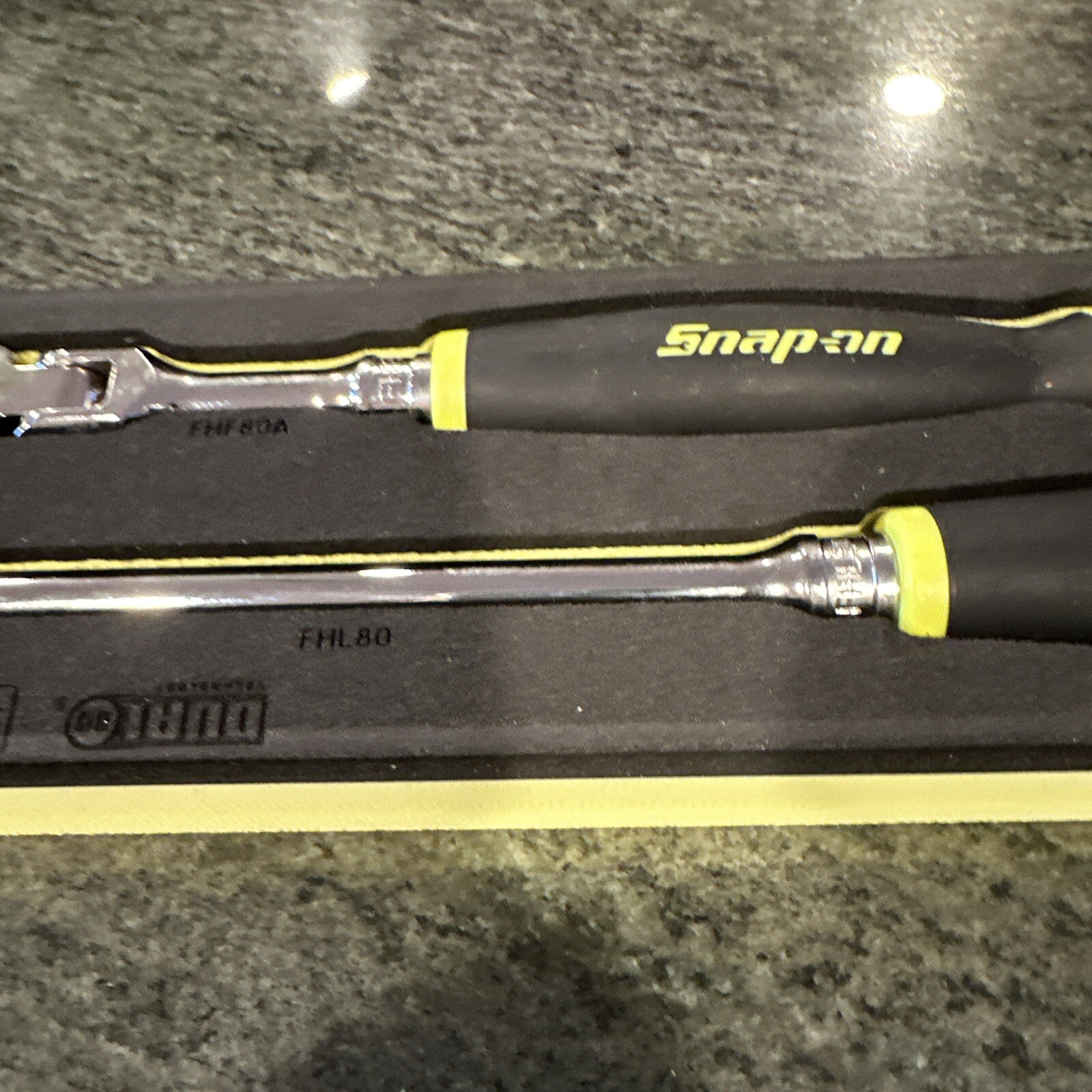 Snap-on 202rt05fhv 2 pc fhl80, fhf80a ratchet set In foam hi viz