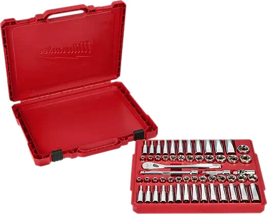 Milwaukee 48-22-9008 3/8″ Drive 56 piece SAE / Metric Ratchet & Socket Tool Set