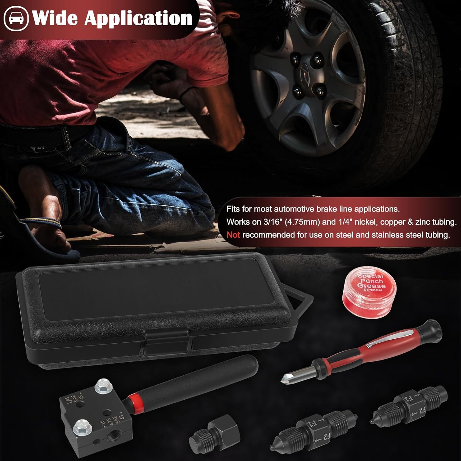 33260 Single/Double Flaring Tool Kit For 3/16″ and 1/4″ Tubing on Most Vehicles