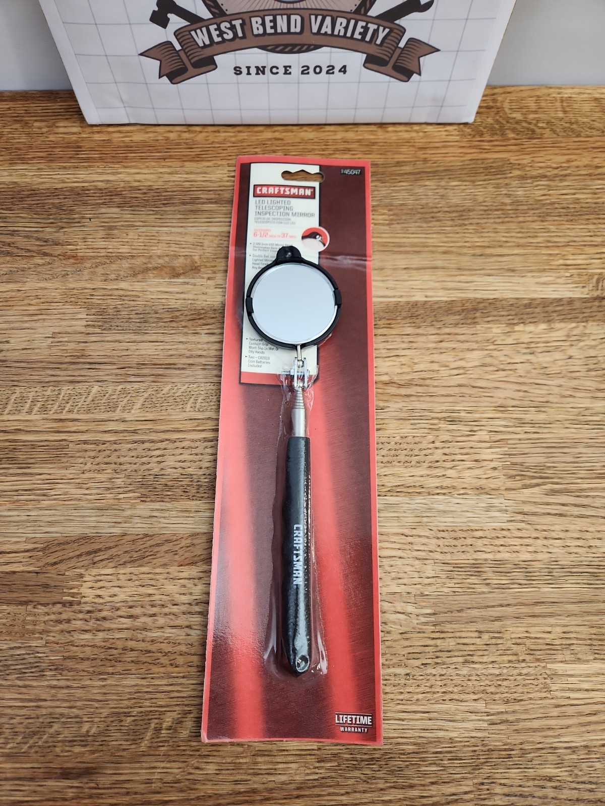NOS Craftsman 45047 6-1/2″ to 37″ LED Lighted Telescoping Inspection Mirror