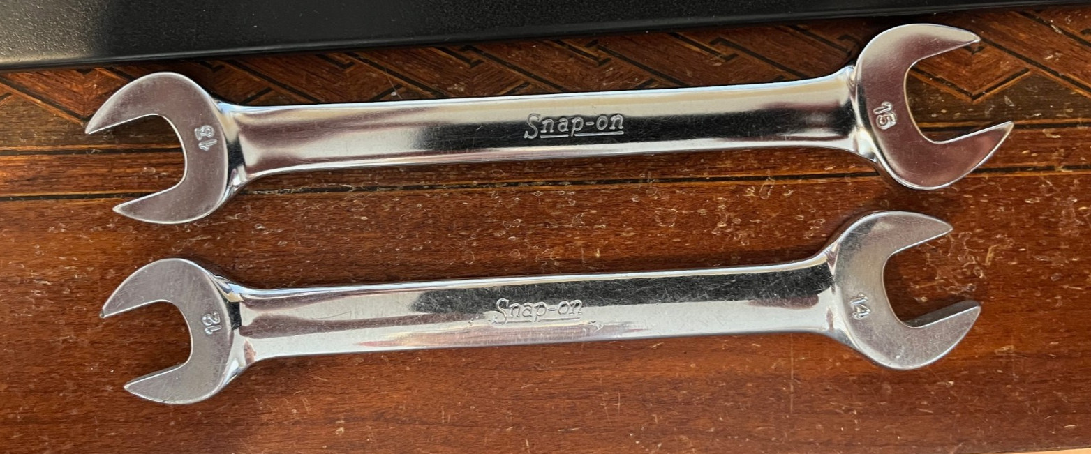 Vintage Snap-on Underline Metric Open End Wrench Set VOM 806 8mm-19mm 6 Pieces
