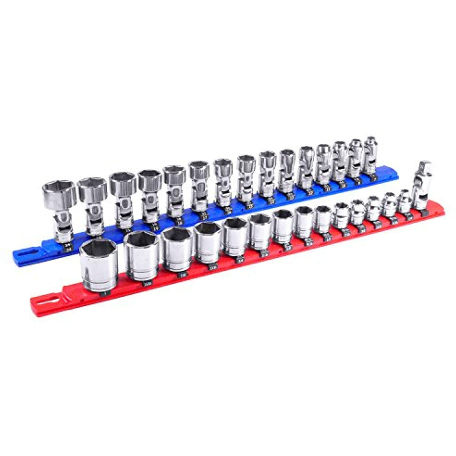 Ernst Manufacturing 18-Inch Socket Organizer with 18 3/8-Inch Twist Lock Clips,