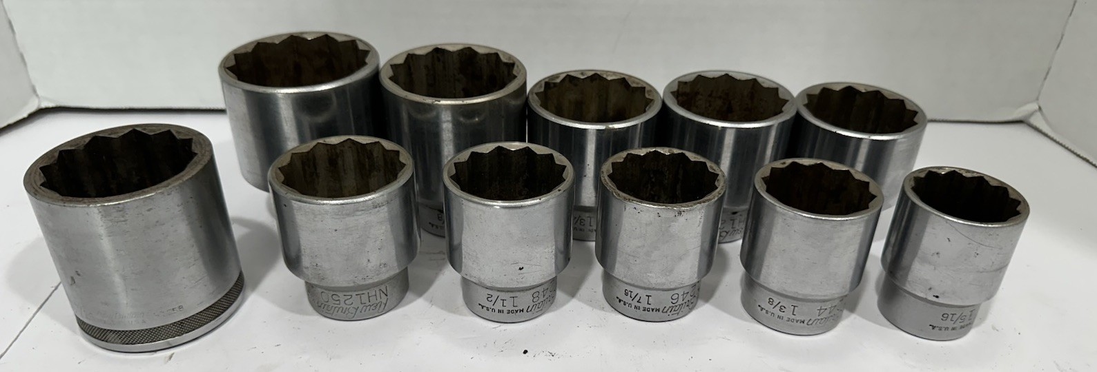 Vintage New Britain 3/4” Socket Set 1”-2” Sockets Breaker Bar.
