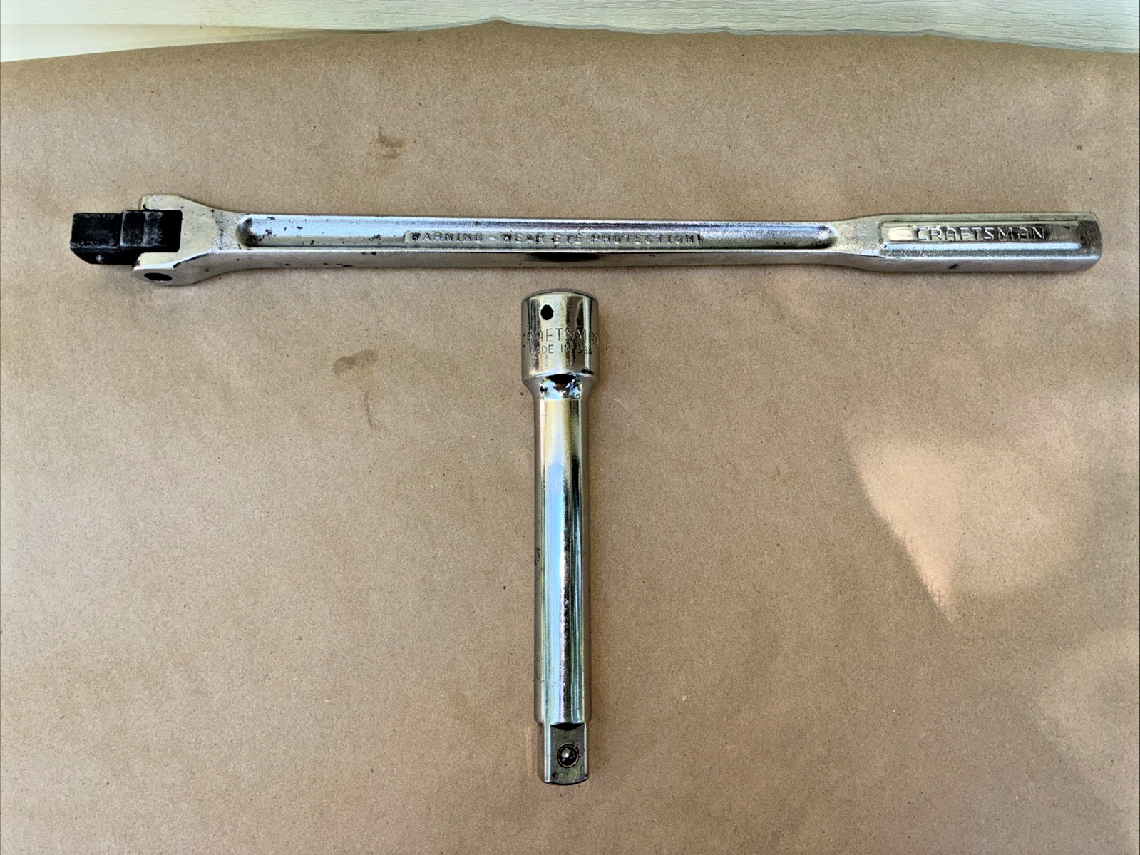 Vintage Craftsman VVQ 4431 3/4″ Drive 18” Breaker Bar USA Made W/ 8″ 3/4″ EXT.