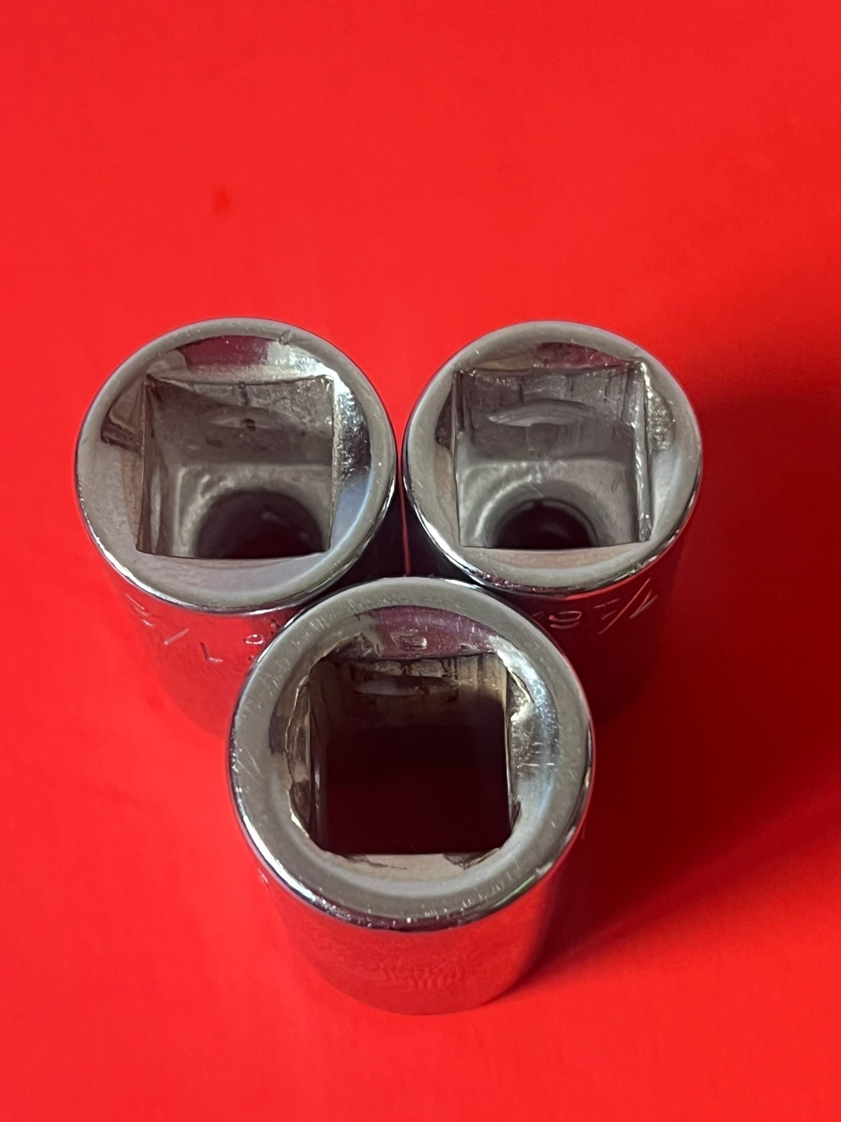 Wright Tools 1/2″ Drive 9/16-1/2-7/16 Sq Hex Sockets 4318-4316-4314
