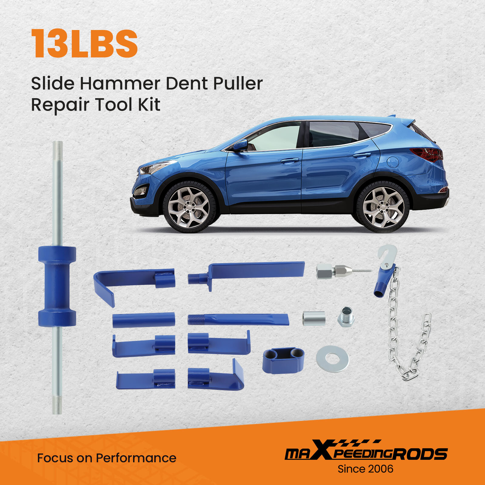 18pcs 13LBS Slide Hammer Dent Puller Auto Body Dent Repair Bearing Axel Set Kit