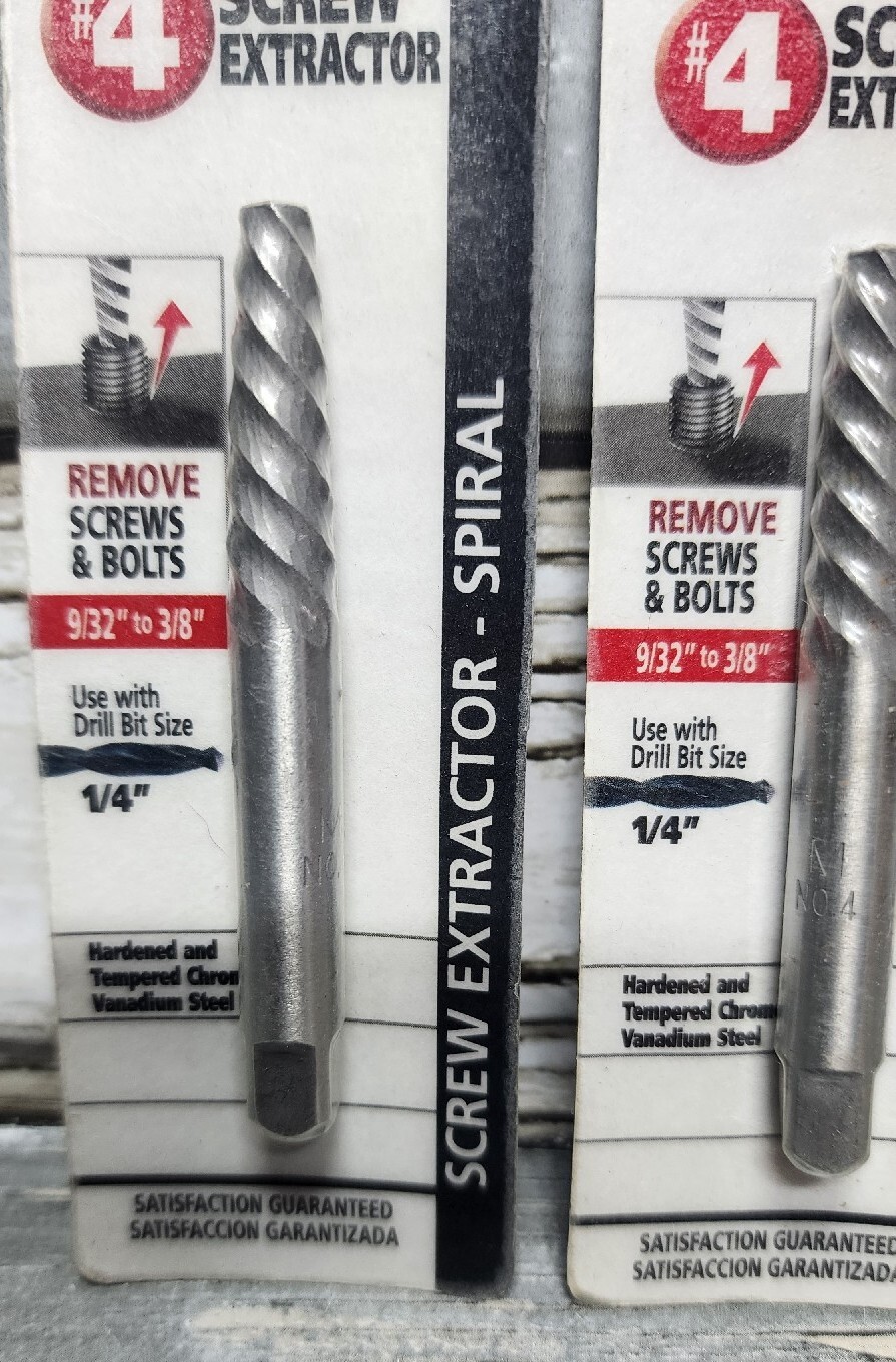 NEW Master Mechanic #4 Spiral Screw Extractors Lot Of 2