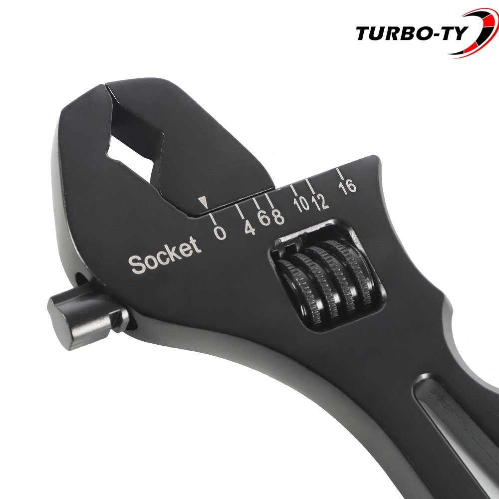 3AN-16AN Adjustable Wrench Black Aluminum Tool Spanner for Hose End Fitting