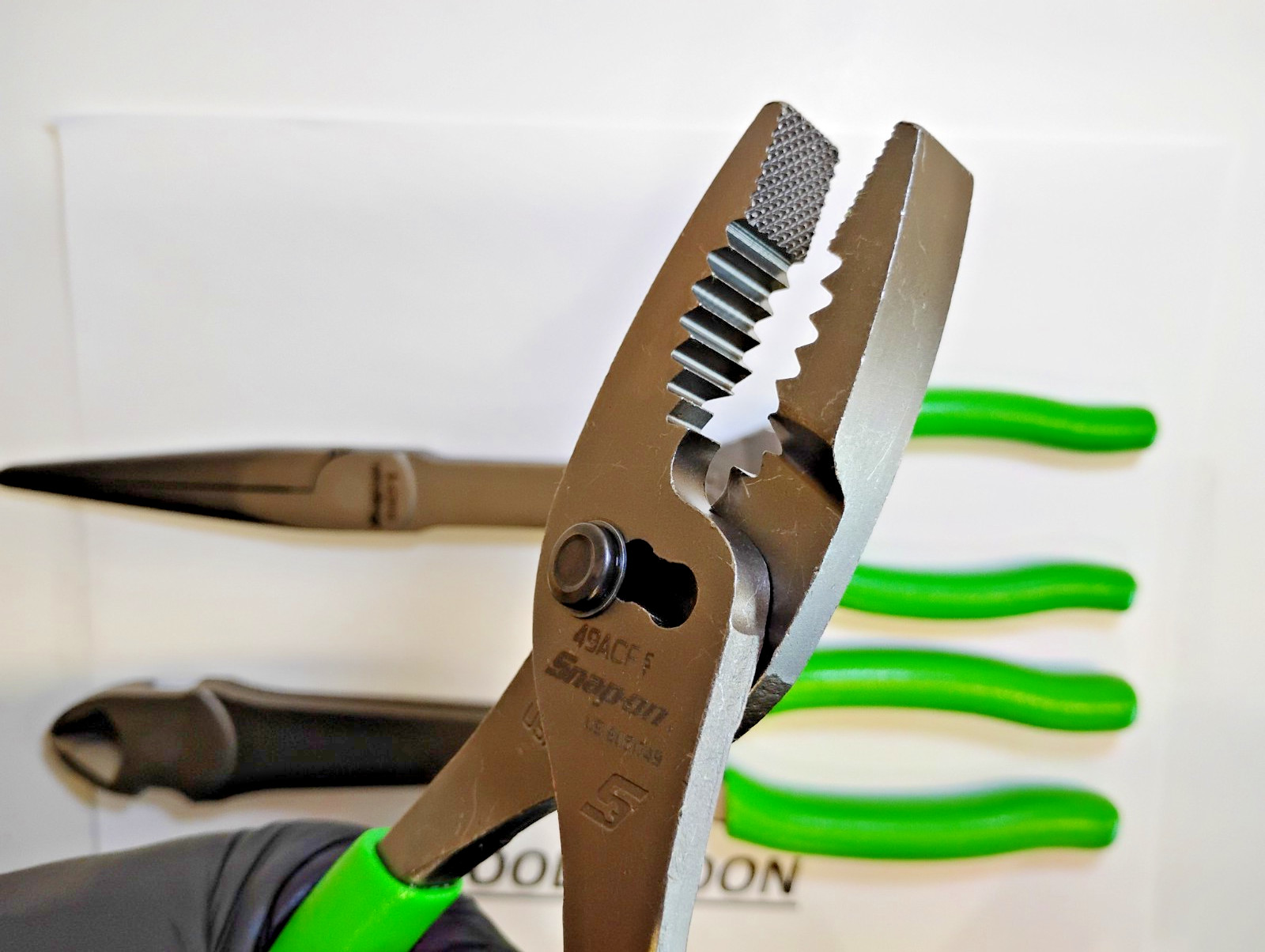 Snap-On Tools USA NEW 3 Piece GREEN Soft Grip Heavy Duty Pliers Lot Set PL330ACF