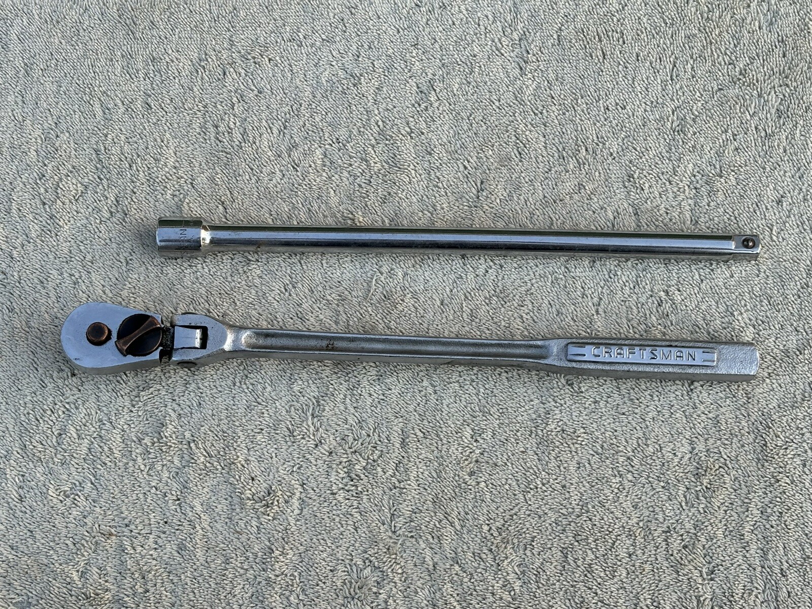 Craftsman 42791 3/8″ Flex Head Quick Release Ratchet 44262 Extension 10” V Tools